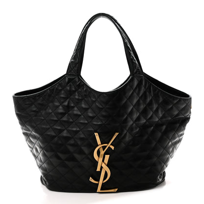 Saint Laurent Lambskin Quilted Maxi Icare Shopping Tote Black 1 of 11
