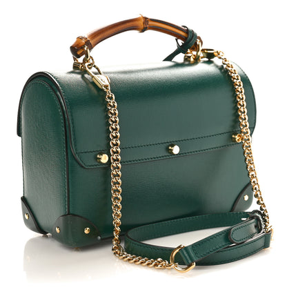 Gucci Azalea Calfskin Small Padlock Bamboo Shoulder Bag Vintage Green 2 of 9