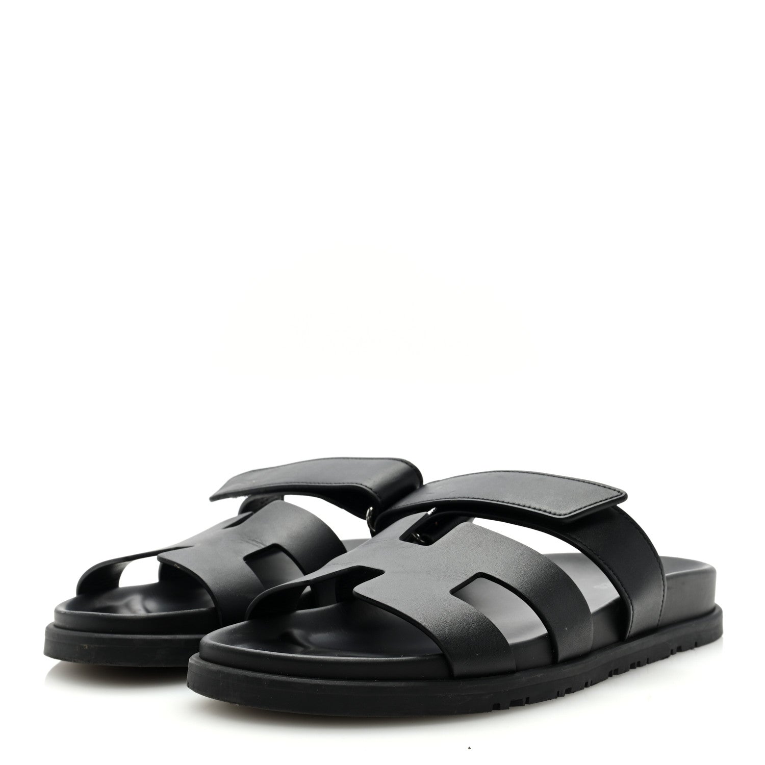 Hermes Calfskin Womens Chypre Sandals 38 Black 2 of 8