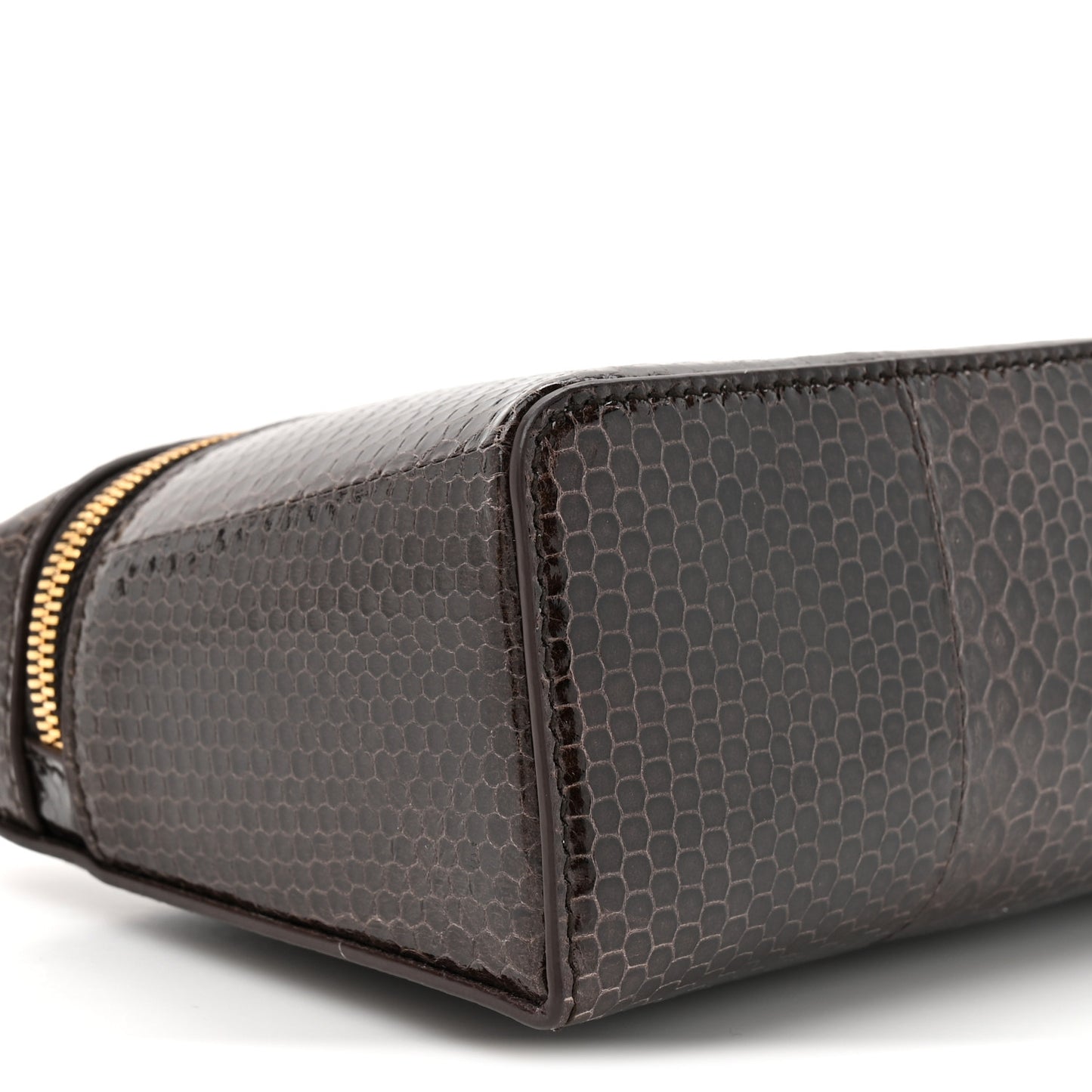 Water Snakeskin L19 Extra Pocket Pouch Dark Chocolate Licorice