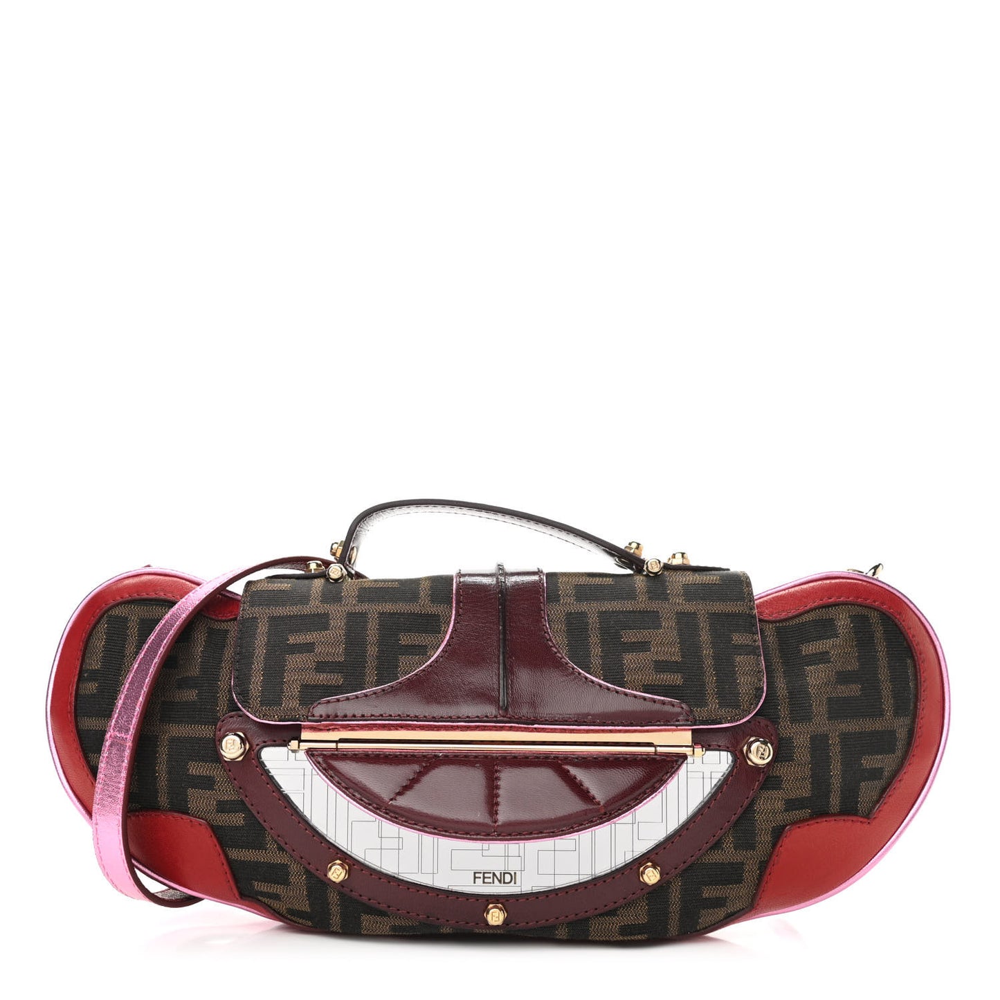 Zucca Vanity Mirror Clutch Tobacco Pink