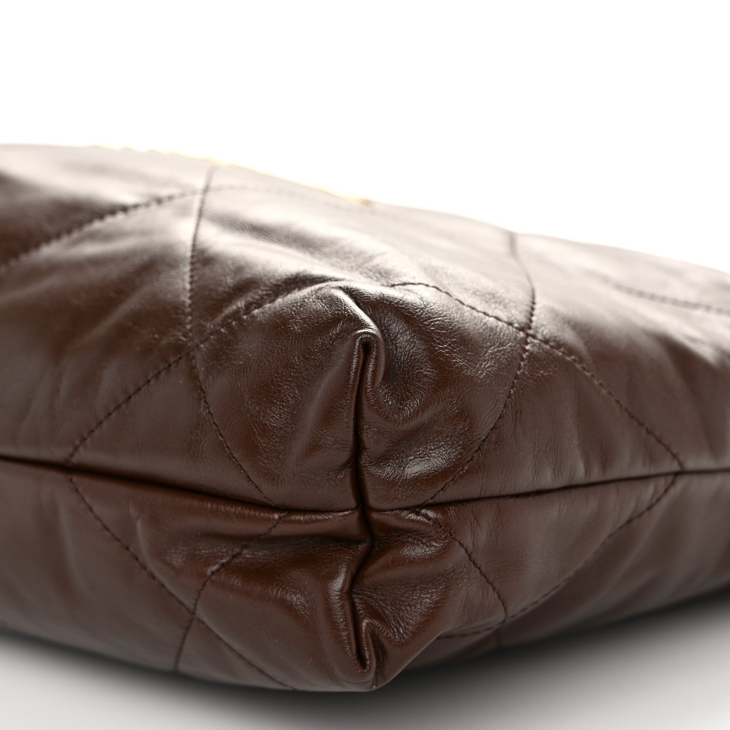 Chanel Shiny Calfskin Quilted Small Chanel 22 Dark Brown 1765995