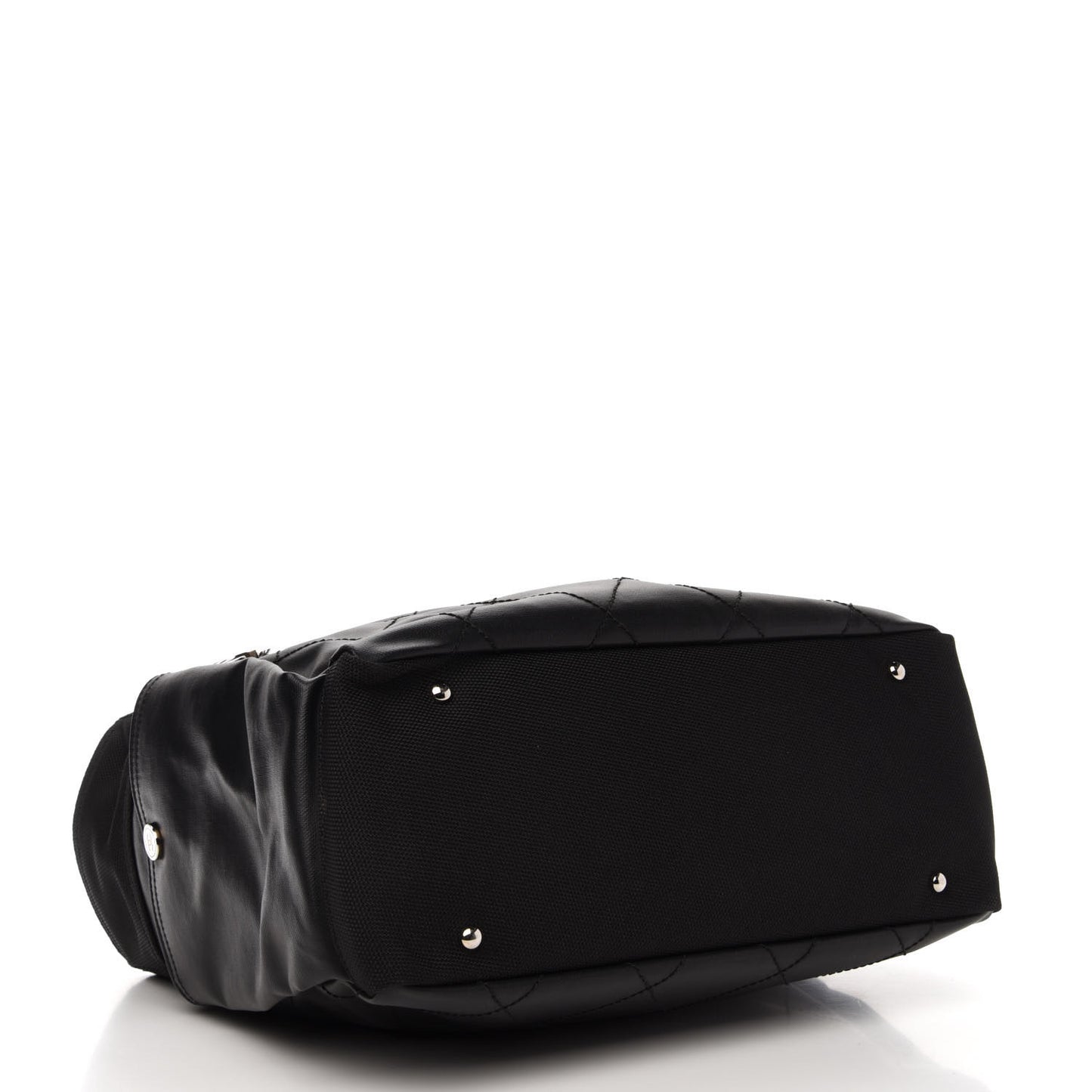 Coated Canvas Quilted Large Paris Biarritz Tote Black