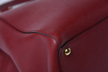 Fendi Vitello Elite Regular 2Jours Tote Rosso Scuro Ciliegia 17 of 18