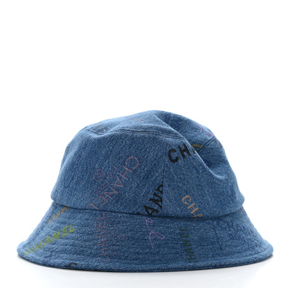 Chanel Denim Mood Cloche Bucket Hat S Blue 6 of 8