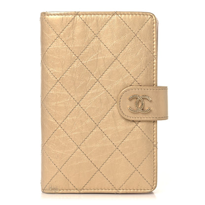 Chanel Metallic Calfskin Quilted Brilliant Zipped Pocket Wallet Gold 1 of 11