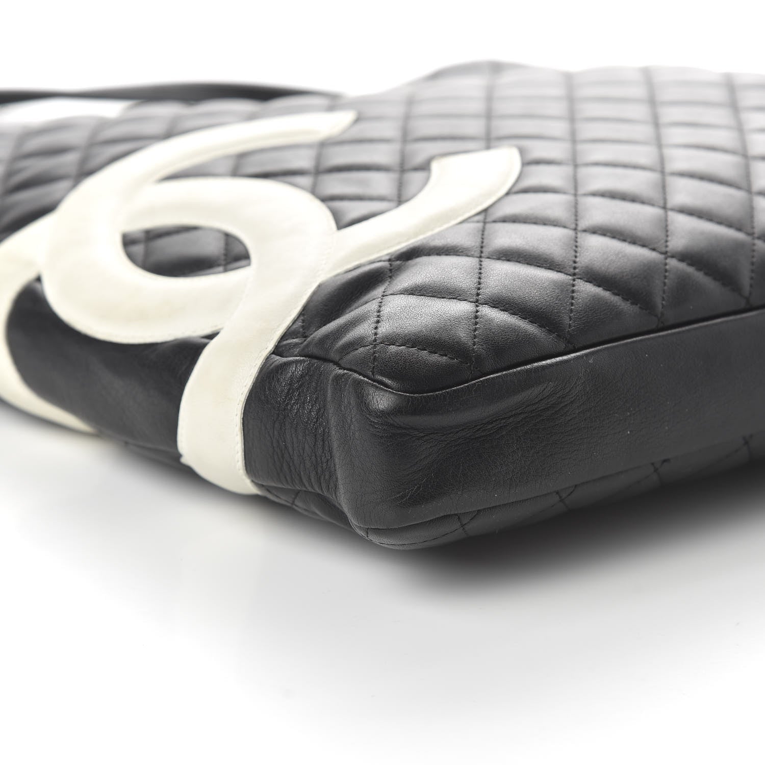 Chanel Calfskin Quilted Large Cambon Messenger Black White 6 of 12