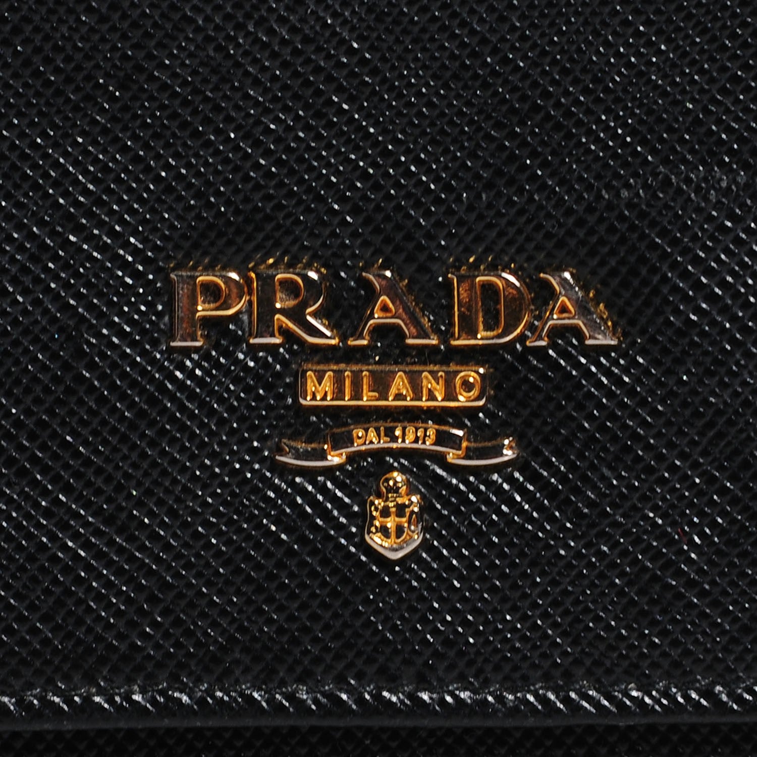 Prada Saffiano Metal Oro Chain Wallet Nero Black 17 of 18