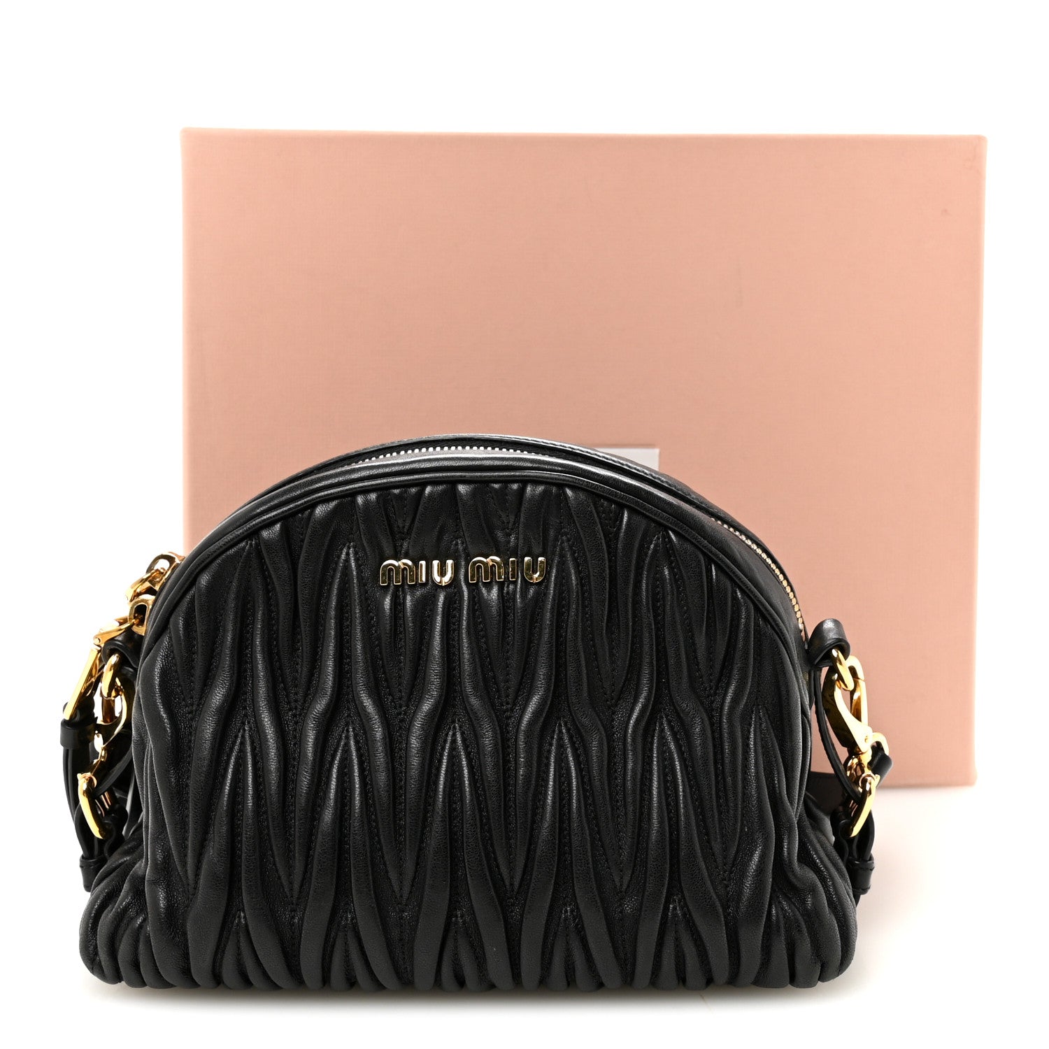 Miu Miu Nappa Matelasse Dome Crossbody Black 10 of 10