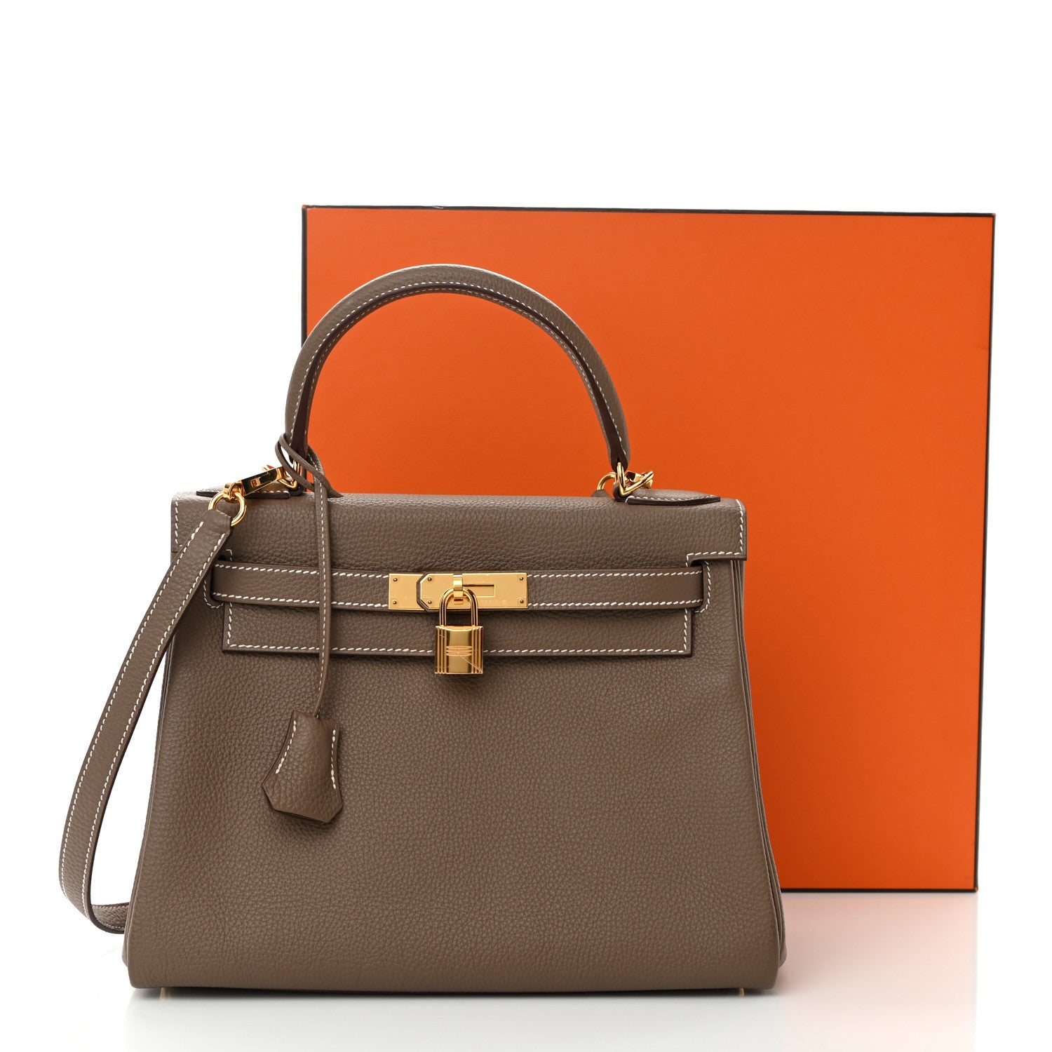 Hermes Togo Kelly Retourne 28 Etoupe 13 of 13