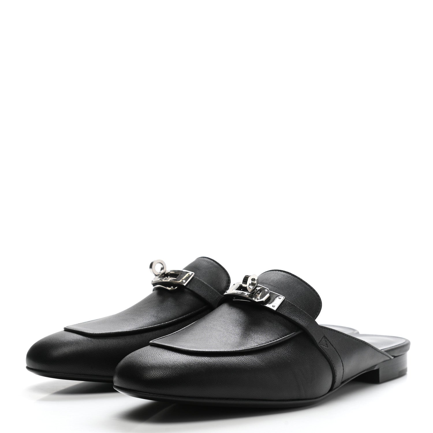 Hermes Goatskin Oz Mules 39.5 Black 3 of 9