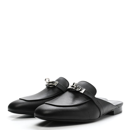 Hermes Goatskin Oz Mules 39.5 Black 3 of 9