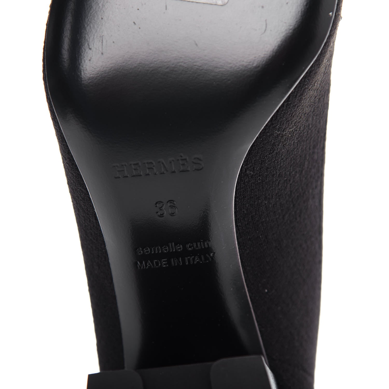 Hermes Knit Calfskin Volver Ankle Boots 36 Black 9 of 10