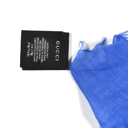 Gucci Modal Silk Bengal Scarf Blue 6 of 6