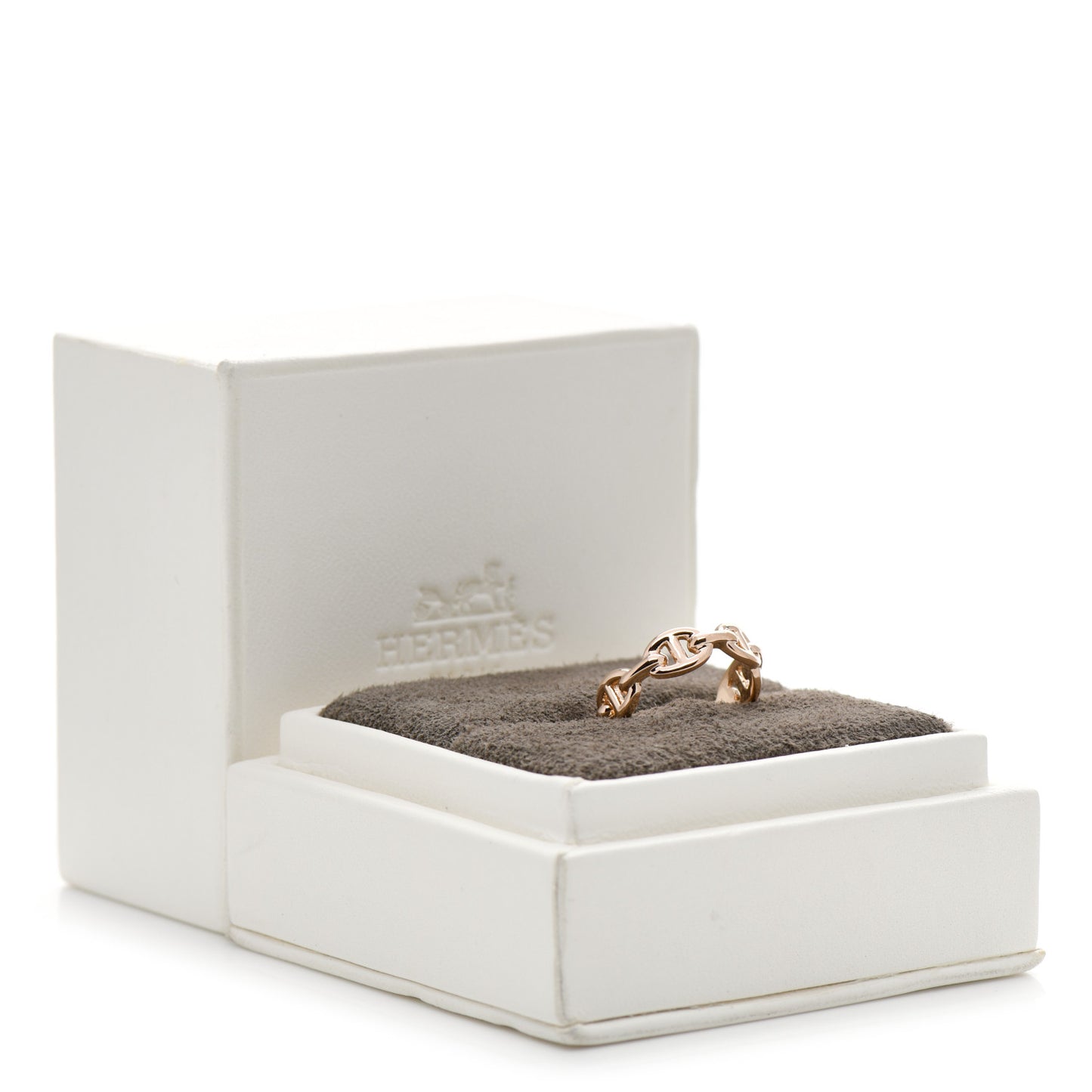 18K Rose Gold PM Chaine D'Ancre Enchainee Ring 52 6