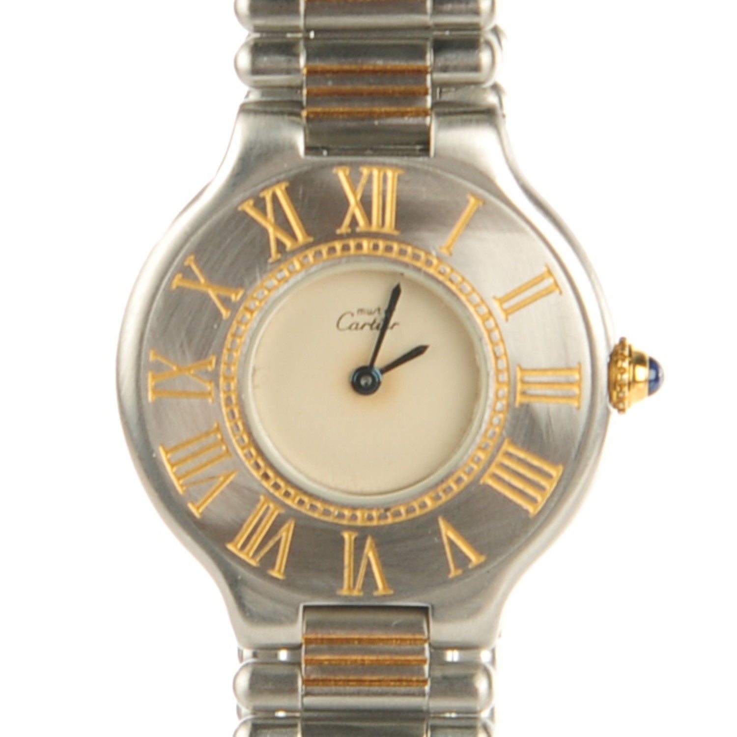 Cartier Stainless Steel 18K Yellow Gold 28mm Must De 21 Quartz Watch 1 of 6