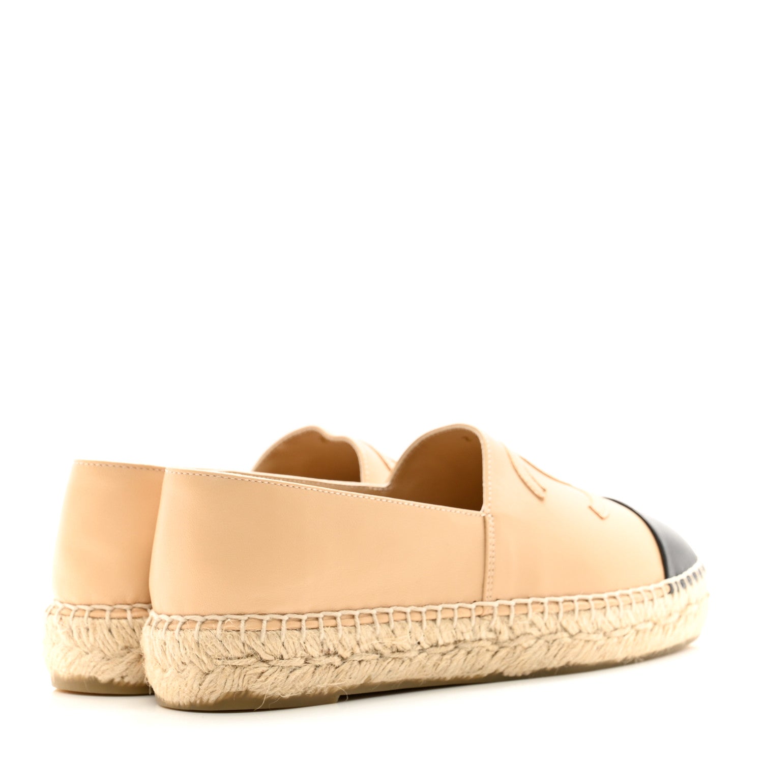 Chanel Lambskin CC Espadrilles 38 Beige Black 4 of 9