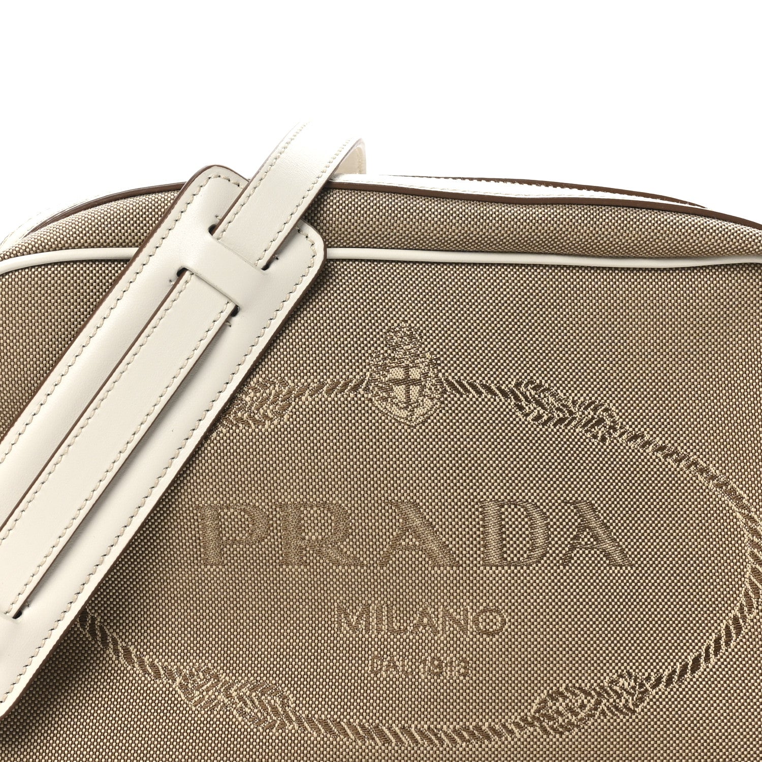 Prada Jacquard Logo Camera Bag Corda Talco 7 of 9
