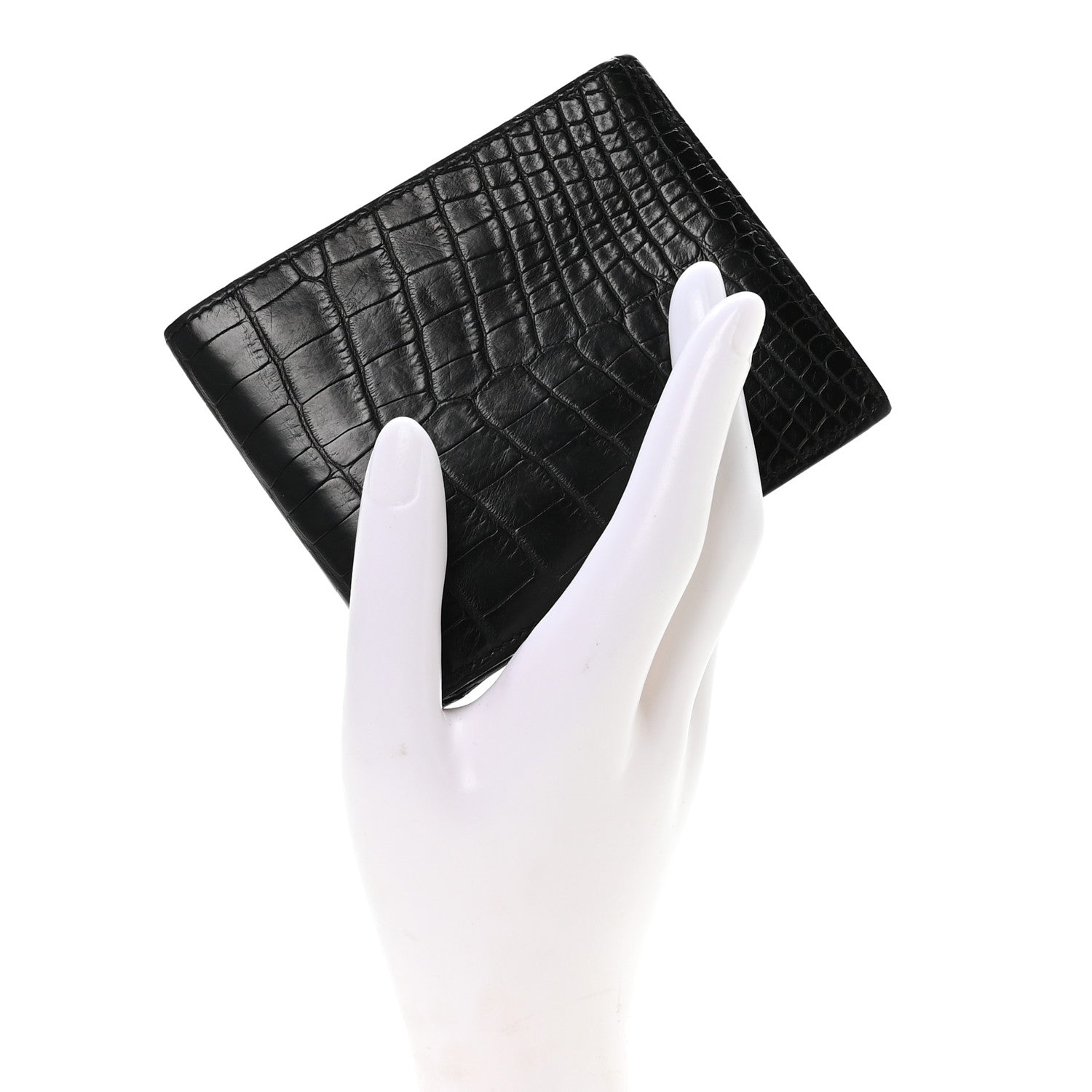 Hermes Matte Alligator MC2 Copernic Compact Wallet Black 2 of 6
