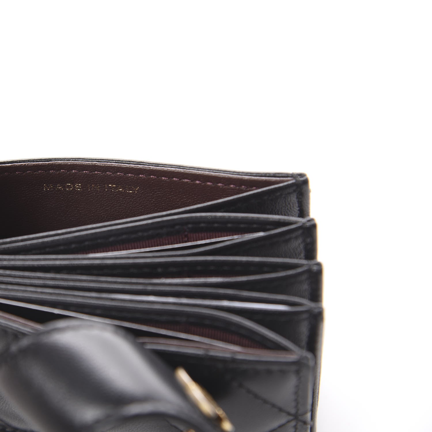 Chanel Lambskin Quilted Gusseted Card Holder Black 6 of 7