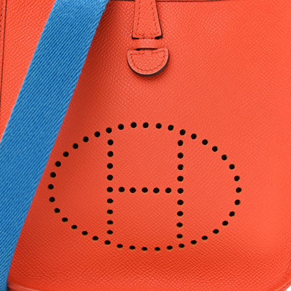 Hermes Epsom Amazone Evelyne TPM Orange Poppy Bleu Zanzibar 9 of 13