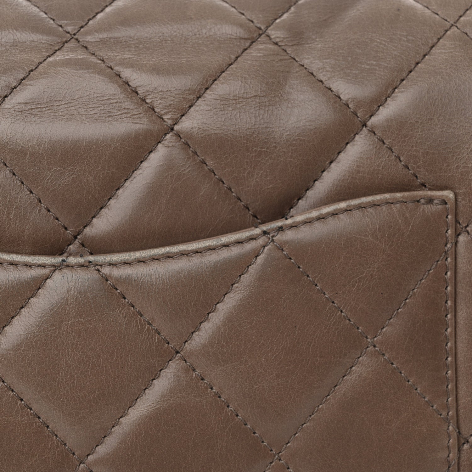 Chanel Glazed Calfskin Quilted Medium Gold Bar Top Handle Flap Dark Grey 17 of 20