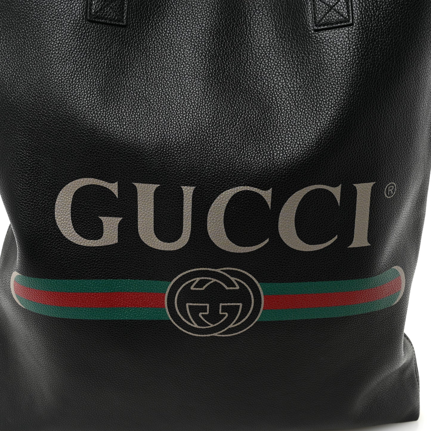 Calfskin Mens Logo Vertical Shopping Tote Black