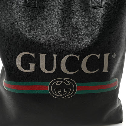 Gucci Calfskin Mens Logo Vertical Shopping Tote Black 8 of 12