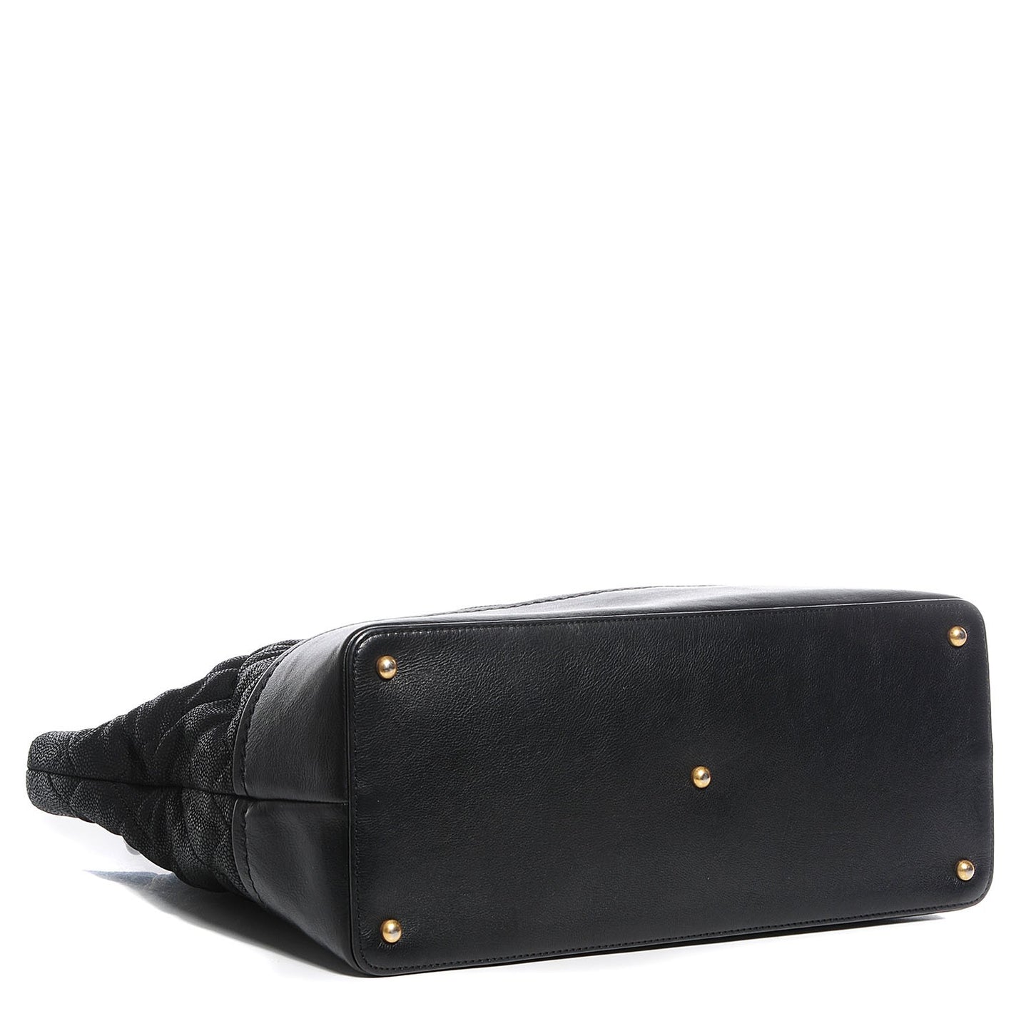Iridescent Grained Calfskin Large Tote Black