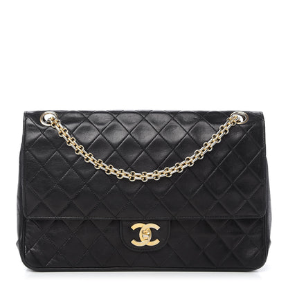 Chanel Lambskin Quilted Medium Double Flap Bijoux Chain Black 1 of 11