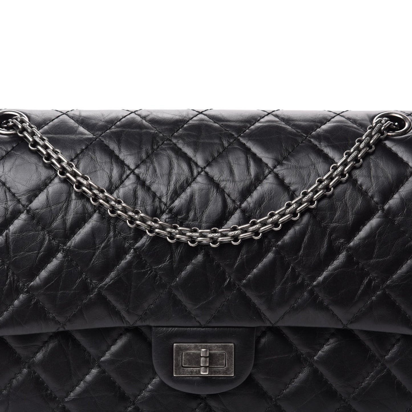 Aged Calfskin Quilted 2.55 Reissue 226 Flap Black