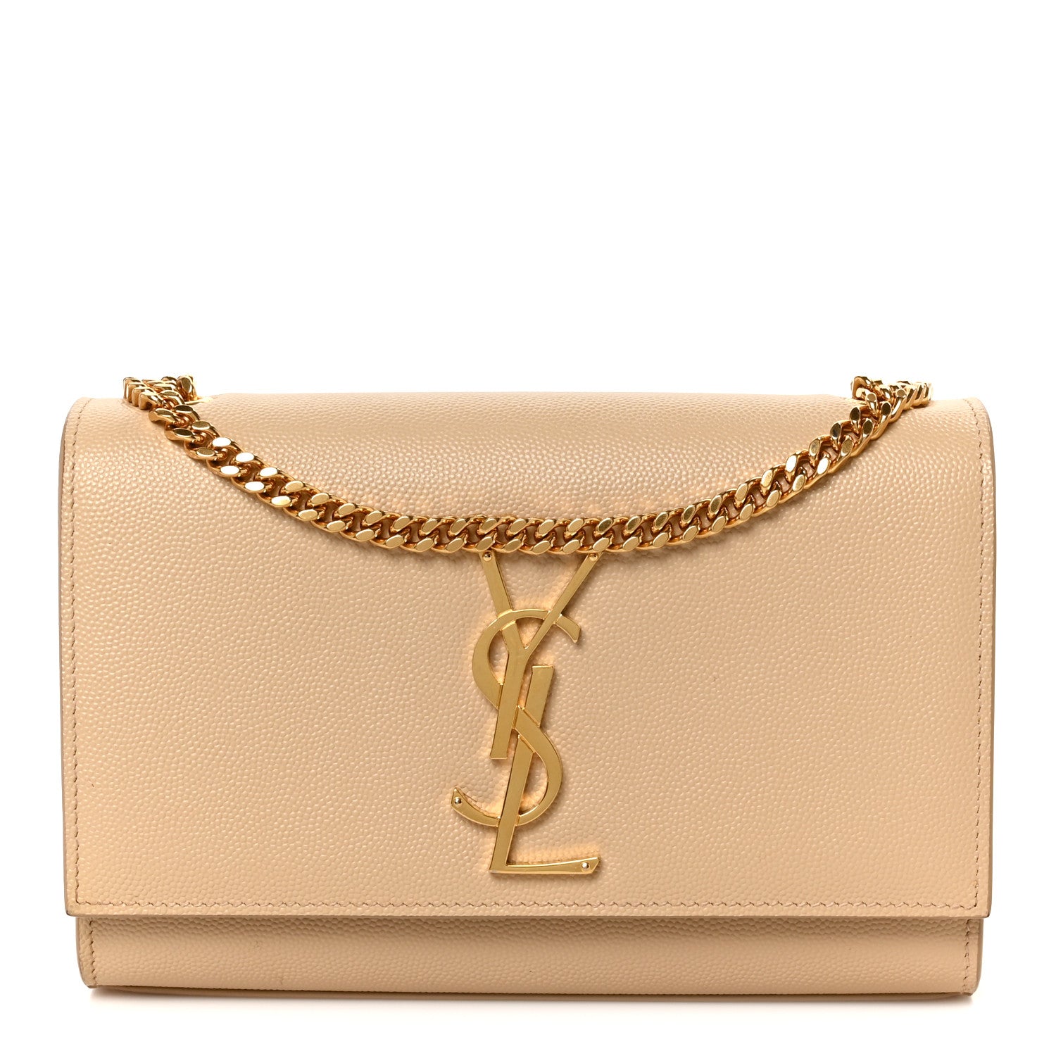 Saint Laurent Grain De Poudre Small Monogram Kate Satchel Nude Powder 1 of 12