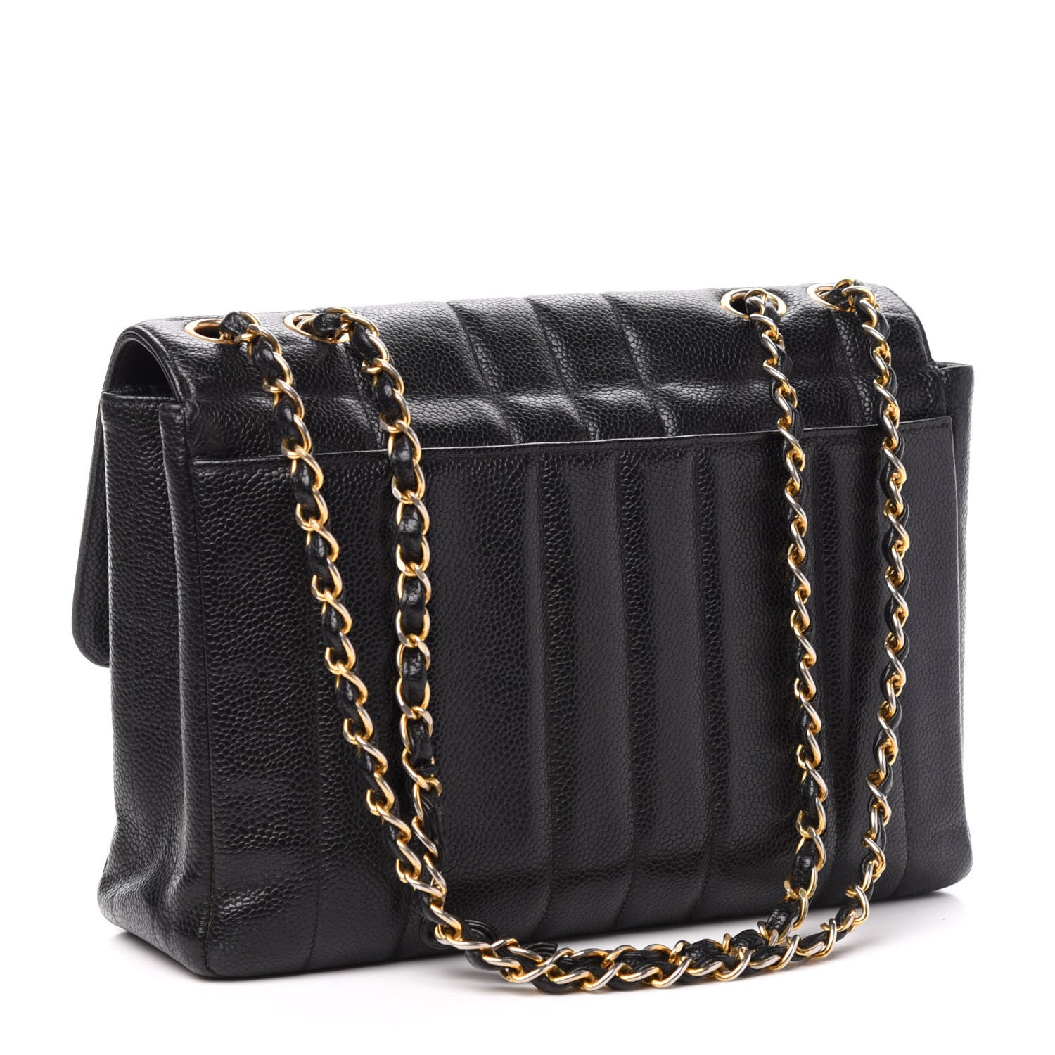 Chanel Caviar Vertical Quilt Small Single Flap Black 3 of 10