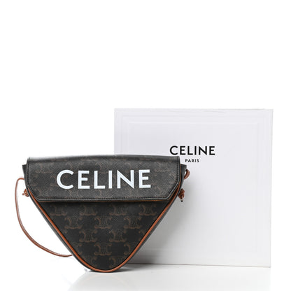 Celine Triomphe Canvas Triangle Crossbody Bag Tan 11 of 11