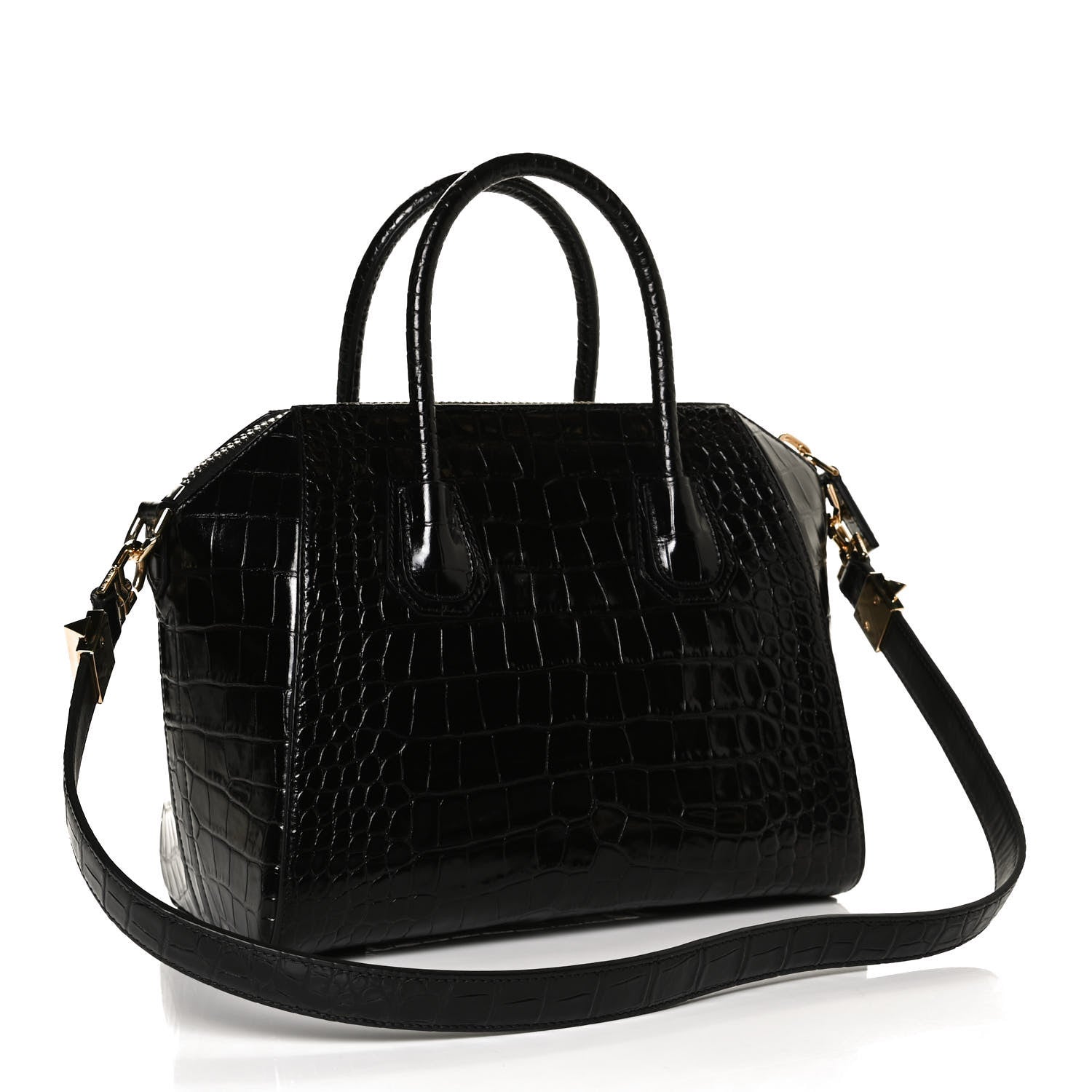 Givenchy Calfskin Crocodile Embossed Small Antigona Black 2 of 12