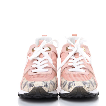 Louis Vuitton Suede Damier Azur Run Away Sneakers 36.5 Pink 2 of 7