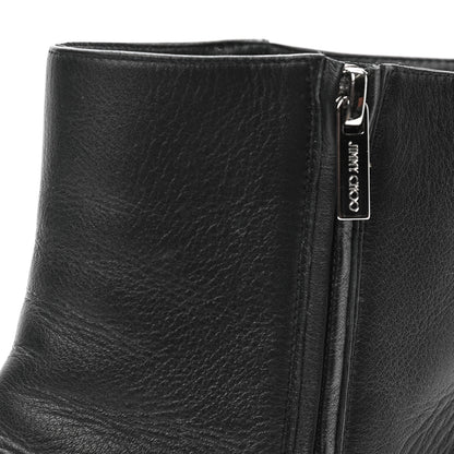 Jimmy Choo Grained Calfskin Crystal Embellished Mava Boots 40 Black 8 of 11
