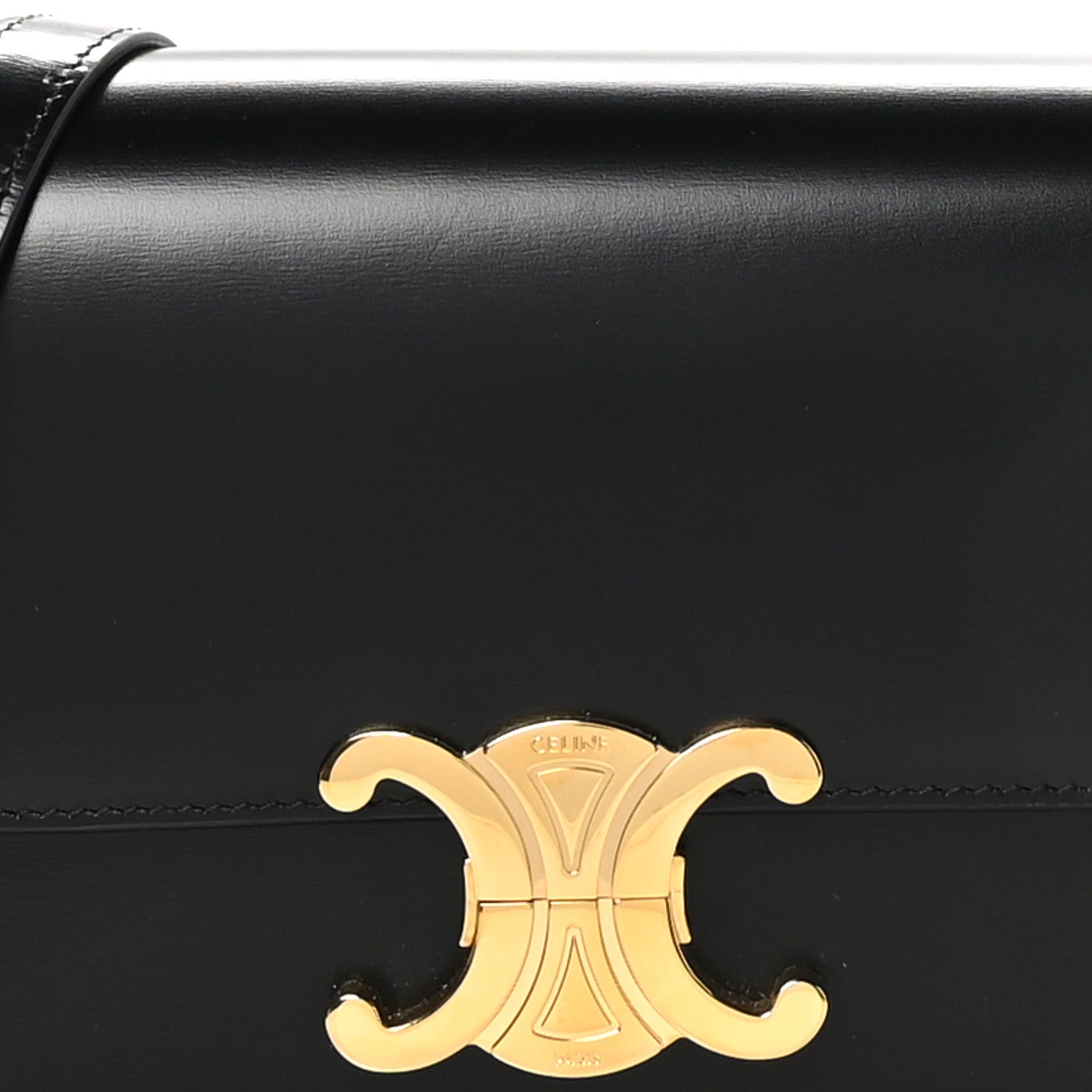 Celine Shiny Calfskin Teen Triomphe Black 7 of 9