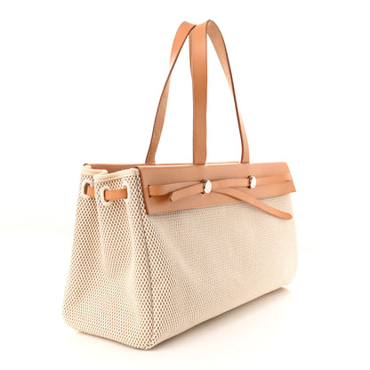 Hermes Toile Vache Hunter Herbag Cabas MM Natural 4 of 13