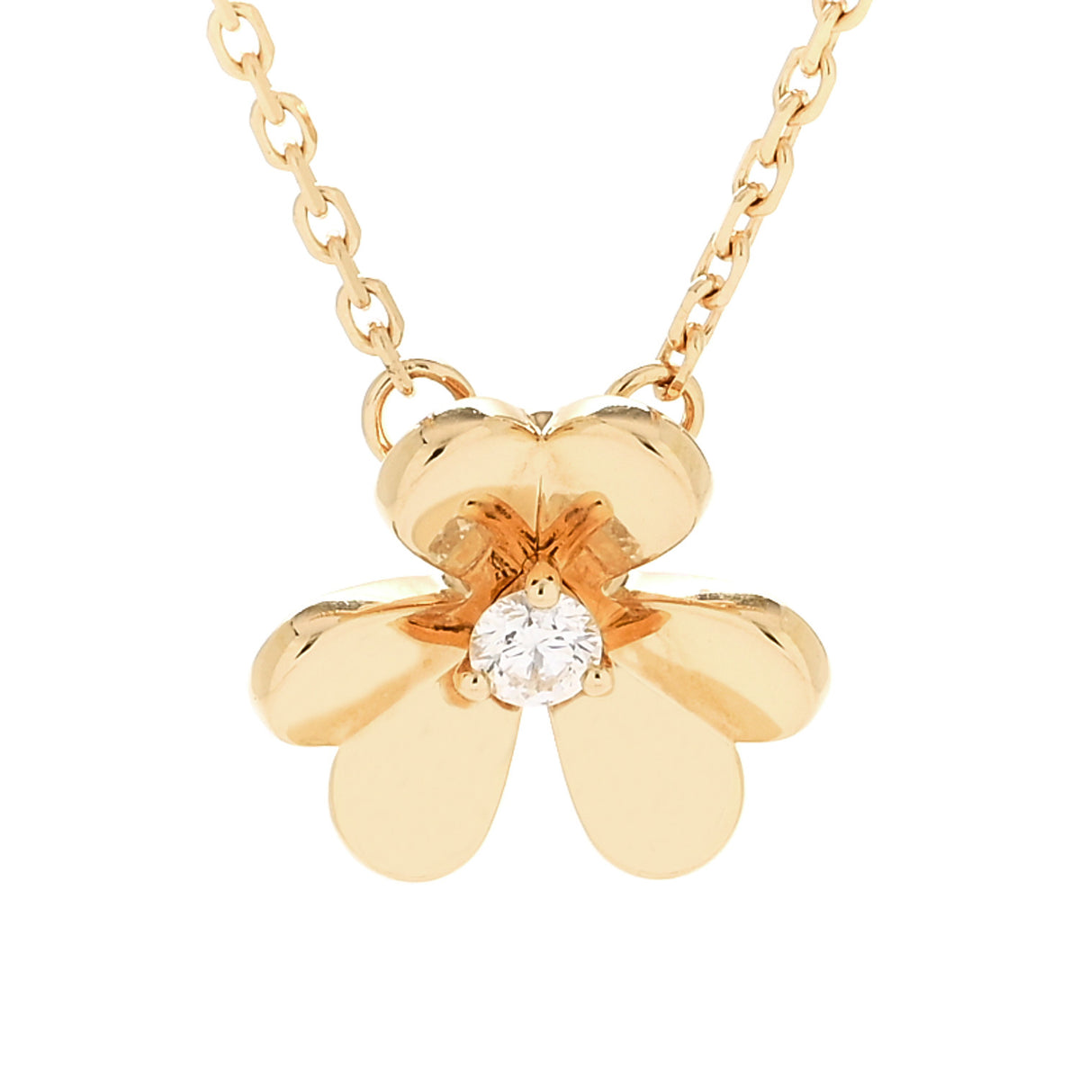 Van Cleef & Arpels 18K Yellow Gold Diamond Mini Frivole Pendant Necklace 4 of 6
