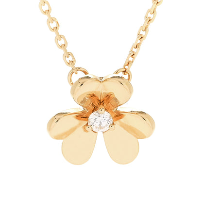 Van Cleef & Arpels 18K Yellow Gold Diamond Mini Frivole Pendant Necklace 4 of 6