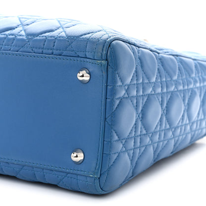 Christian Dior Lambskin Cannage Large Lady Dior Blue 10 of 11