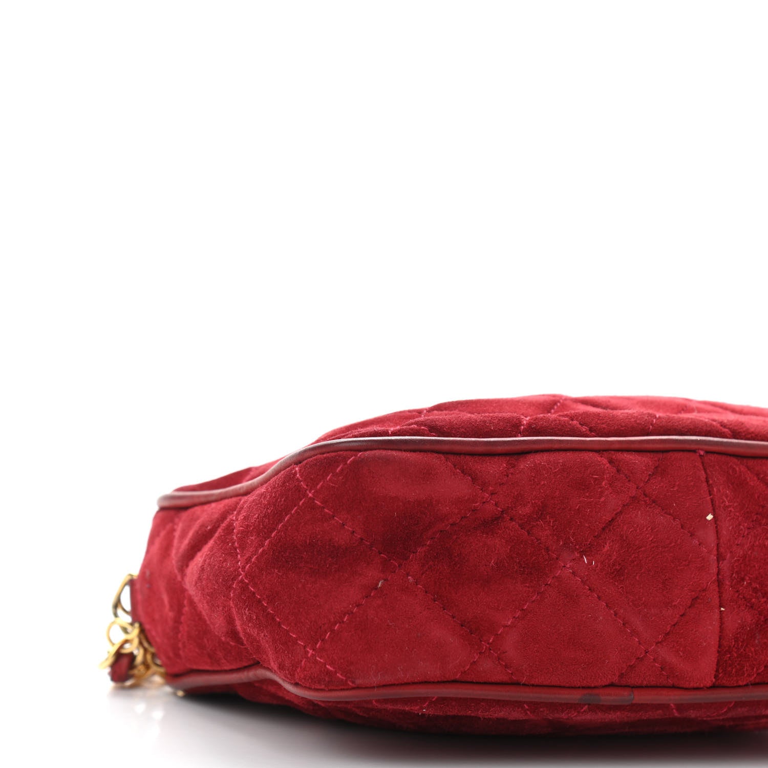 Chanel Suede Quilted Tassel Camera Bag Red 10 of 14