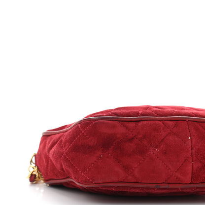 Chanel Suede Quilted Tassel Camera Bag Red 10 of 14