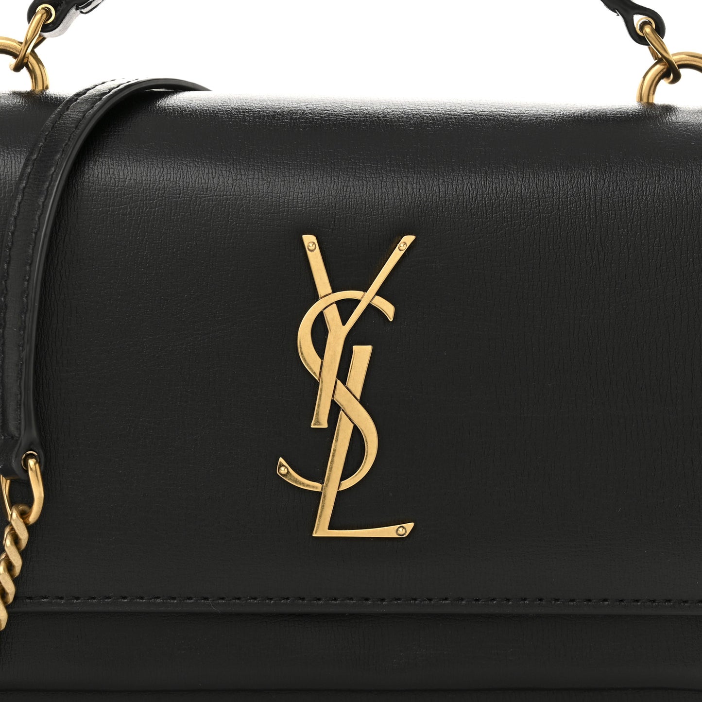 Calfskin Monogram Sunset Chain Wallet Black