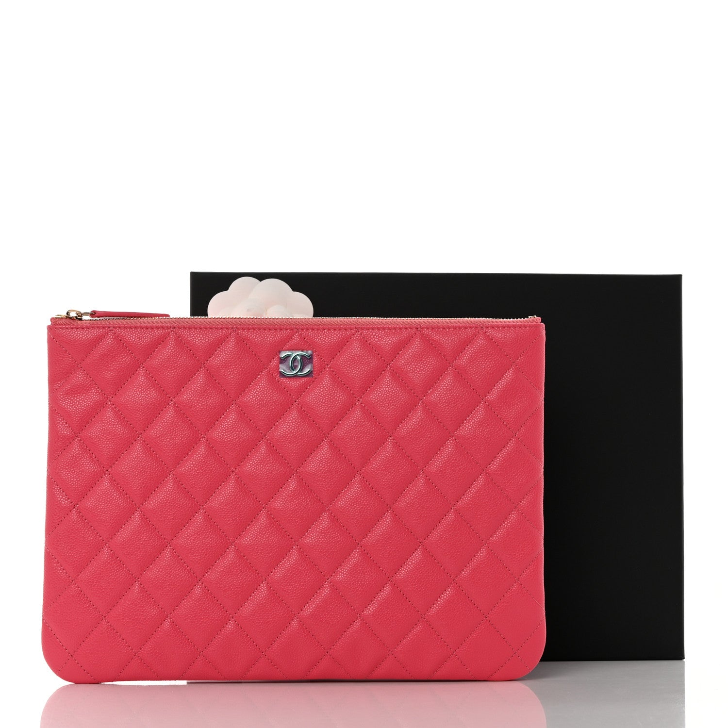 Chanel Caviar Quilted Medium Cosmetic Case Pink 8 of 8
