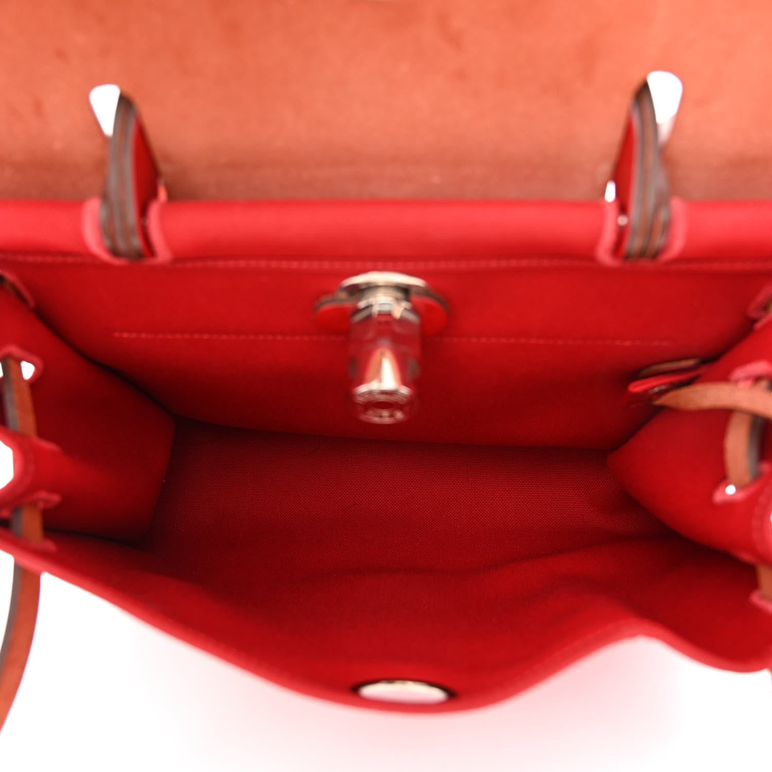 Hermes Military Toile Vache Hunter Herbag Zip PM 31 Rouge Piment 6 of 12