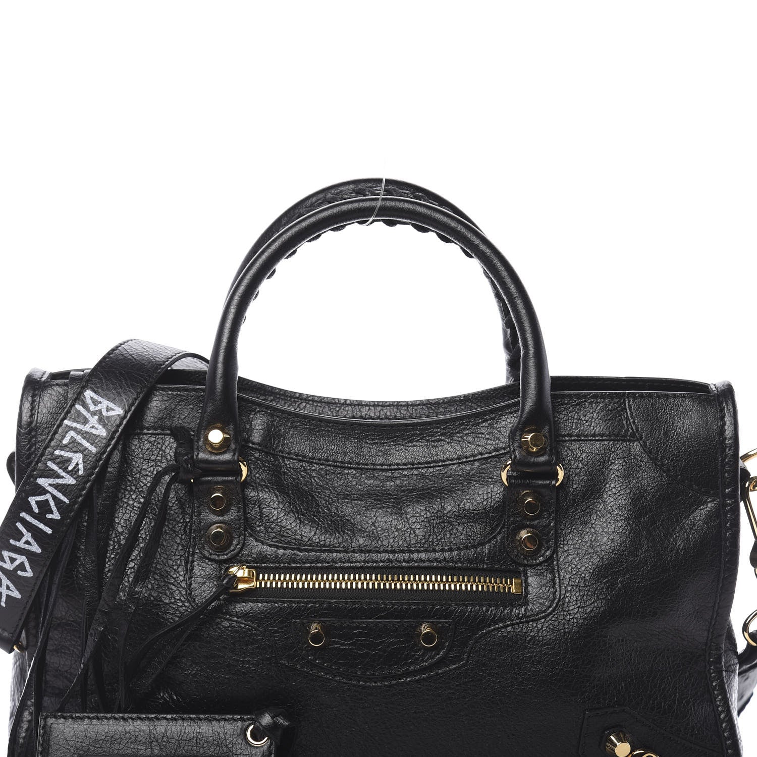 Balenciaga Agneau Classic Gold Hardware S City Graffiti Logo Strap Black 11 of 11