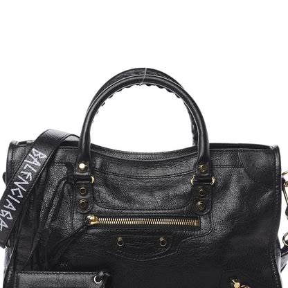Balenciaga Agneau Classic Gold Hardware S City Graffiti Logo Strap Black 11 of 11