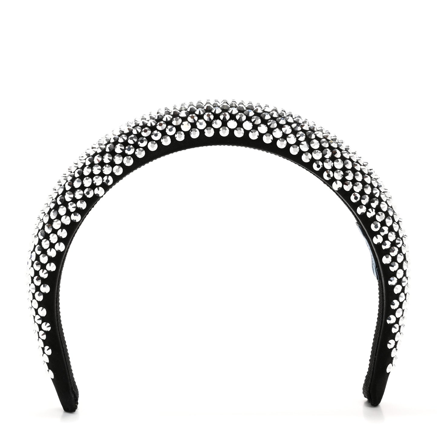 Satin Crystal Embellished Headband Metal